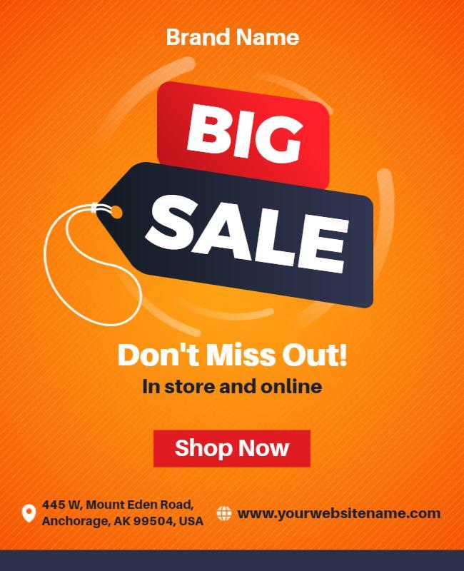 Big Retail Sale Promotional Flyer Template