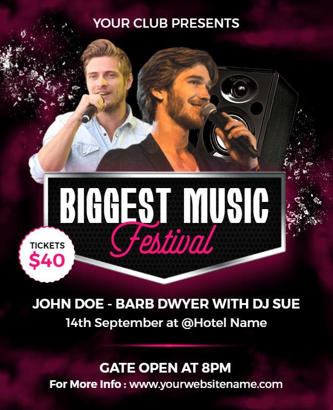 Biggest Music Festival Event Flyer Template