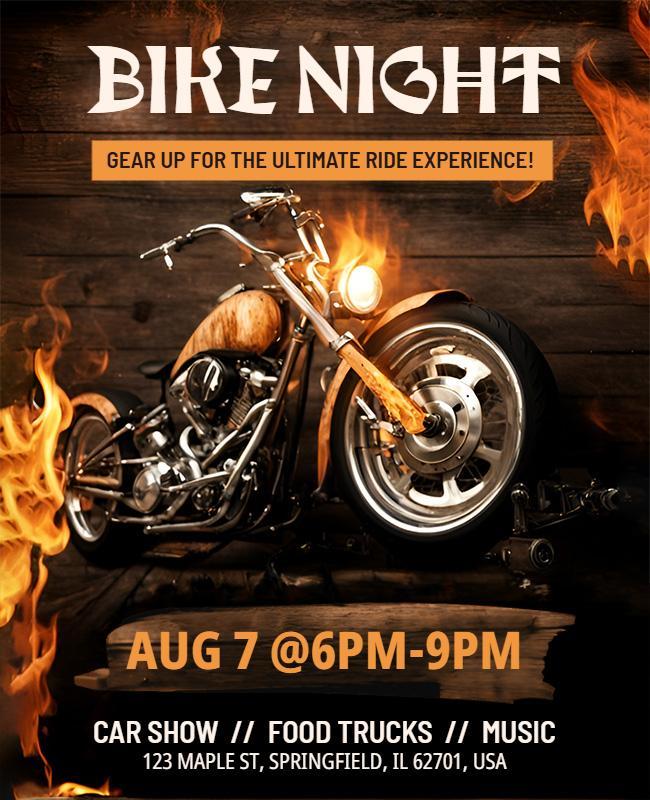 Bike Night Event with Car Show Flyer Template