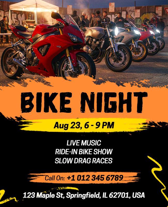 Bike Night Outdoor Event Flyer Template