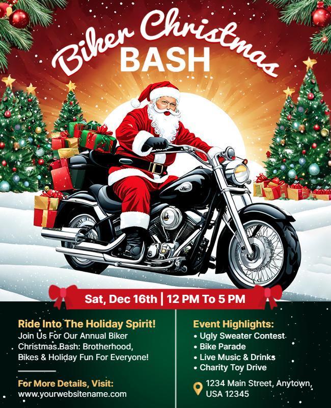 Biker Christmas Bash Event Flyer Template