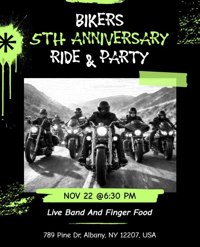 Bikers Anniversary Ride and Party Poster Template