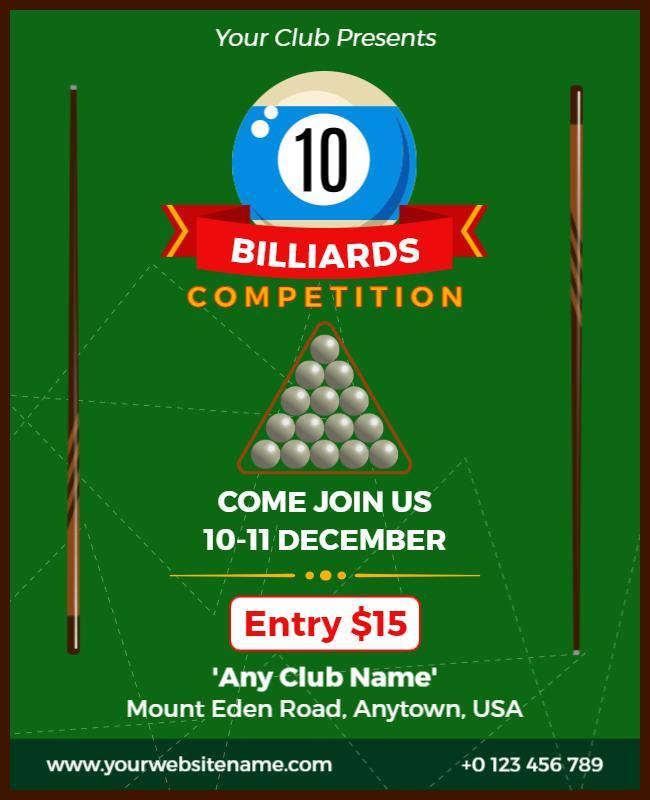 Billiards Competition Event Flyer Template