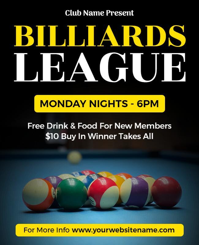 Billiards League Event Flyer Template