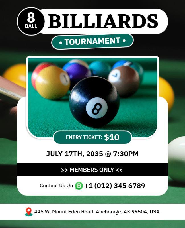 Billiards Tournament Event Flyer Template