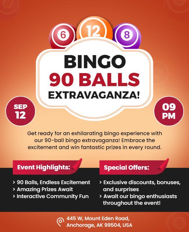 Bingo 90 Balls Extravaganza Event Flyer Template