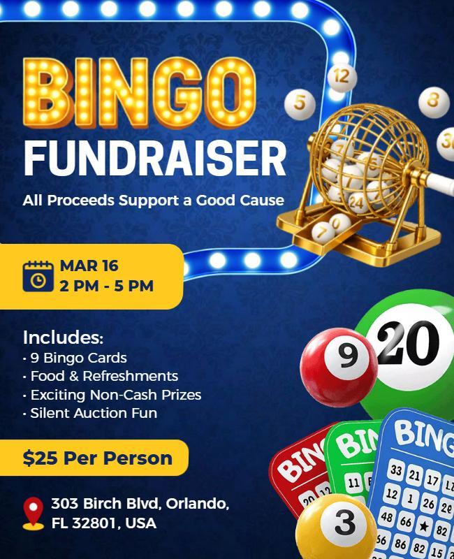Bingo Fundraiser Event Poster Template