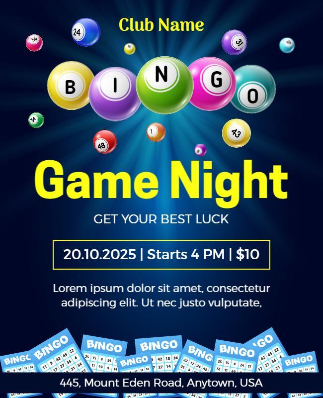 Bingo Game Night Flyer Template