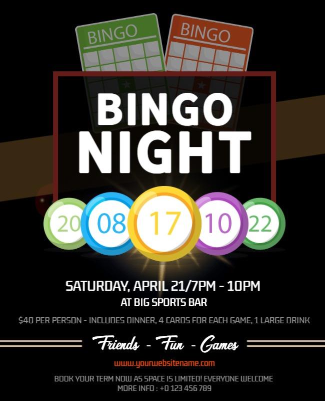 Bingo Night Event Flyer with Game Details Template