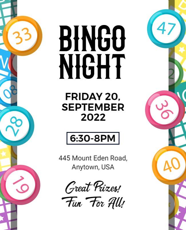 Bingo Night Event with Prizes Flyer Template