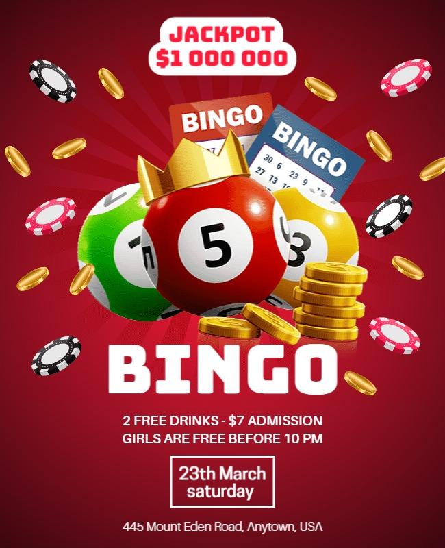 Bingo Night Jackpot Promotion Flyer Template