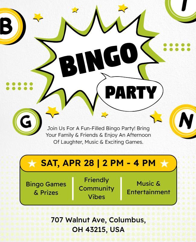 Bingo Party Poster Template