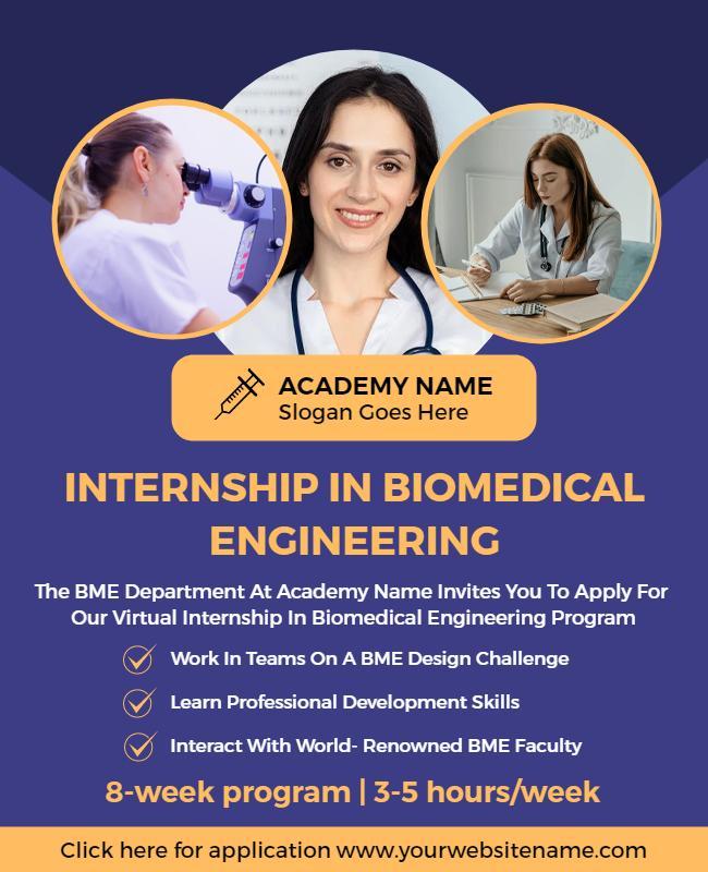 Biomedical Engineering Internship Program Flyer Template