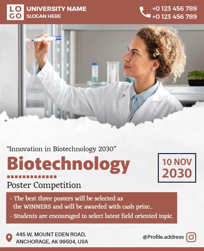 Biotechnology Innovation Science Competition Event Flyer Template