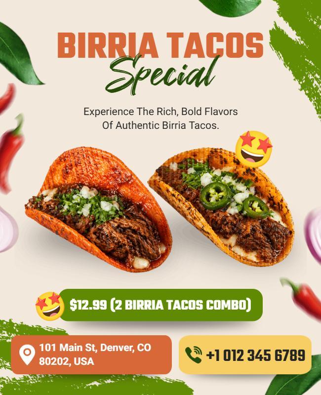 Birria Tacos Special Offer Poster Template