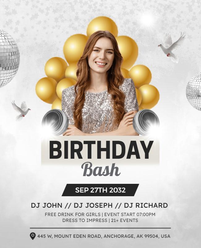 Birthday Bash Celebration Event Flyer Template