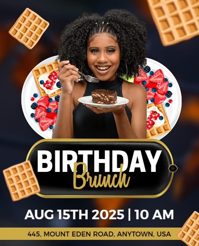 Birthday Brunch Celebration Flyer Template