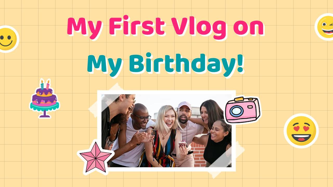 Birthday Celebration VLog Fun Experience YouTube Thumbnail Template