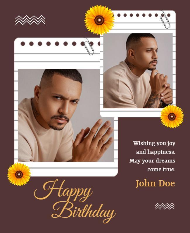 Birthday Celebration with Floral Decor Flyer Template