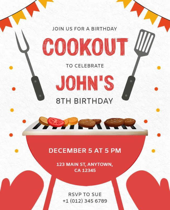 Birthday Cookout Celebration Event Flyer Template