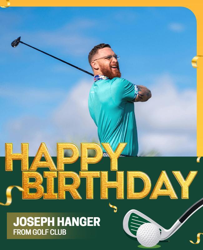 Birthday Greetings with Golf Theme Flyer Template