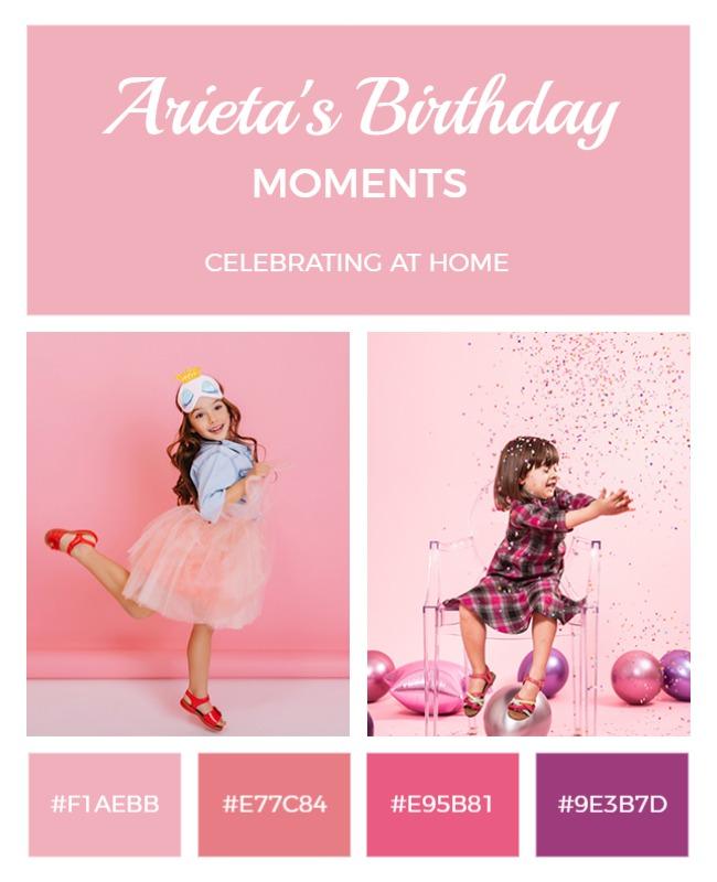 Birthday Moments Pink Flyer Template