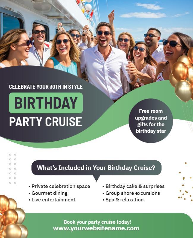 Birthday Party Cruise Celebration Flyer Template