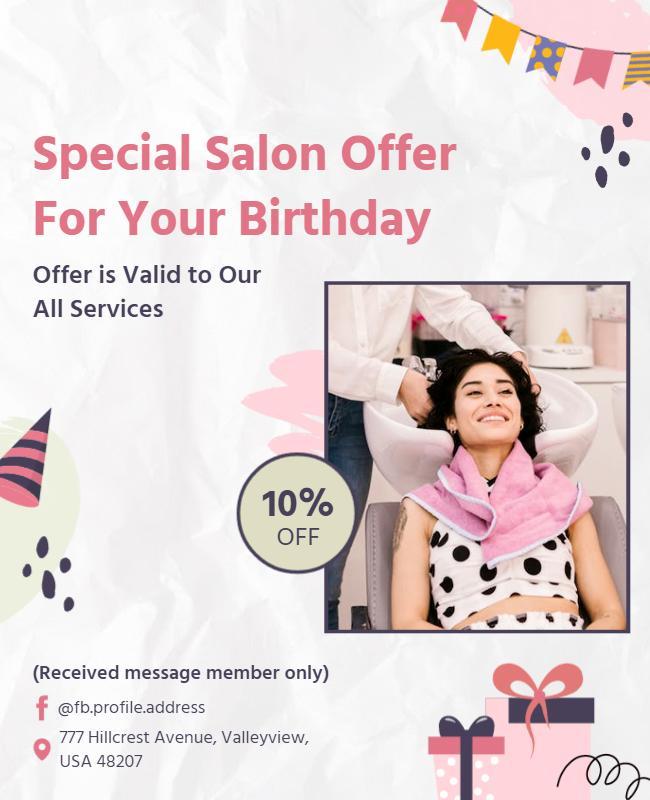 Birthday Special Salon Discount Flyer Template