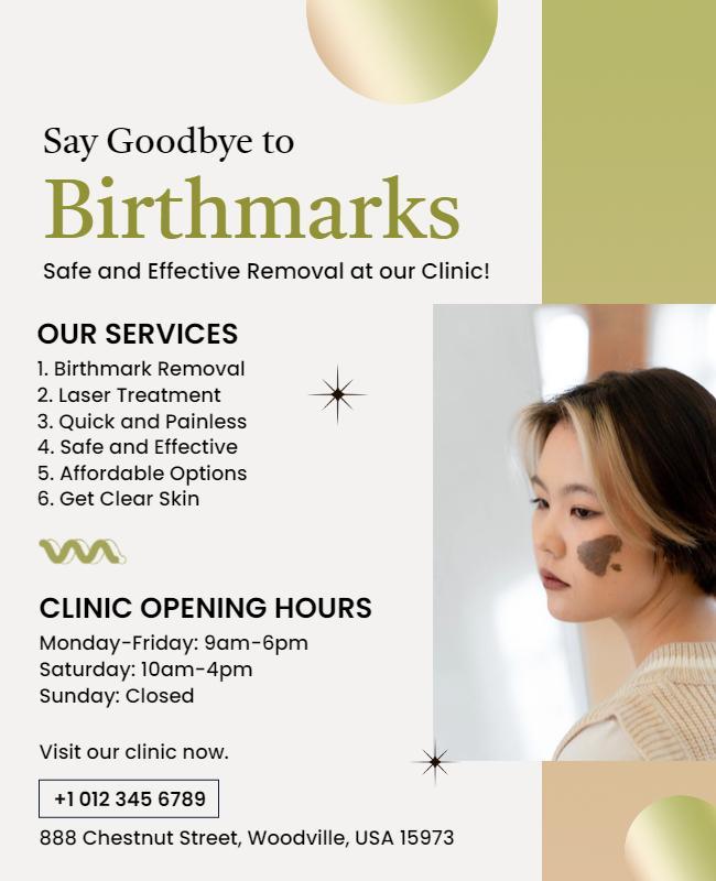 Birthmark Removal Service Clinic Promotional Flyer Template