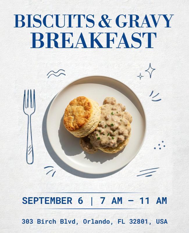 Biscuits and Gravy Breakfast Event Flyer Template