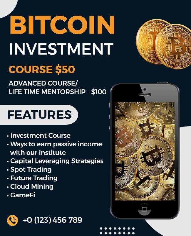 Bitcoin Investment Course Promotion Flyer Template