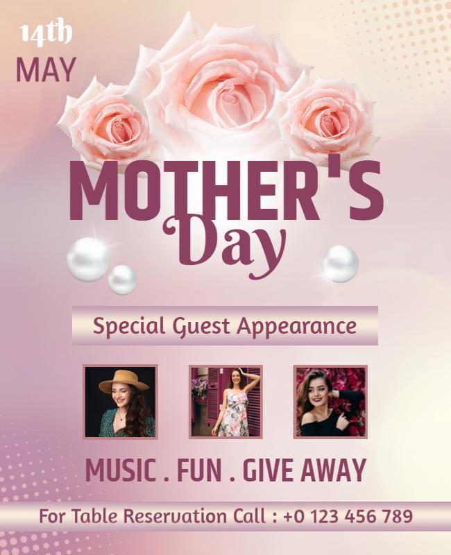 Bizarre and Parchment Mothers Day Photoshoot Flyer Template