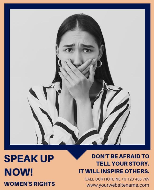 Black and White Feminist Awareness Campaign Poster Template