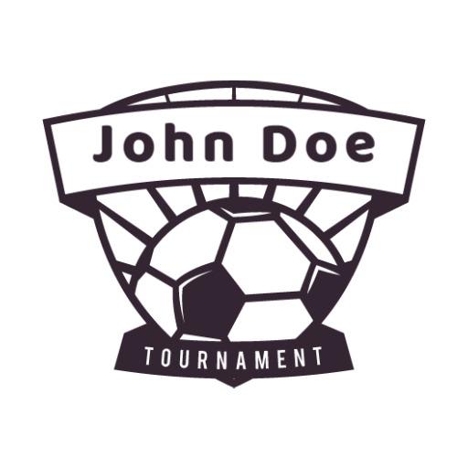 Black and White Soccer Tournament Logo Featuring a Stylish Ball Logo Template