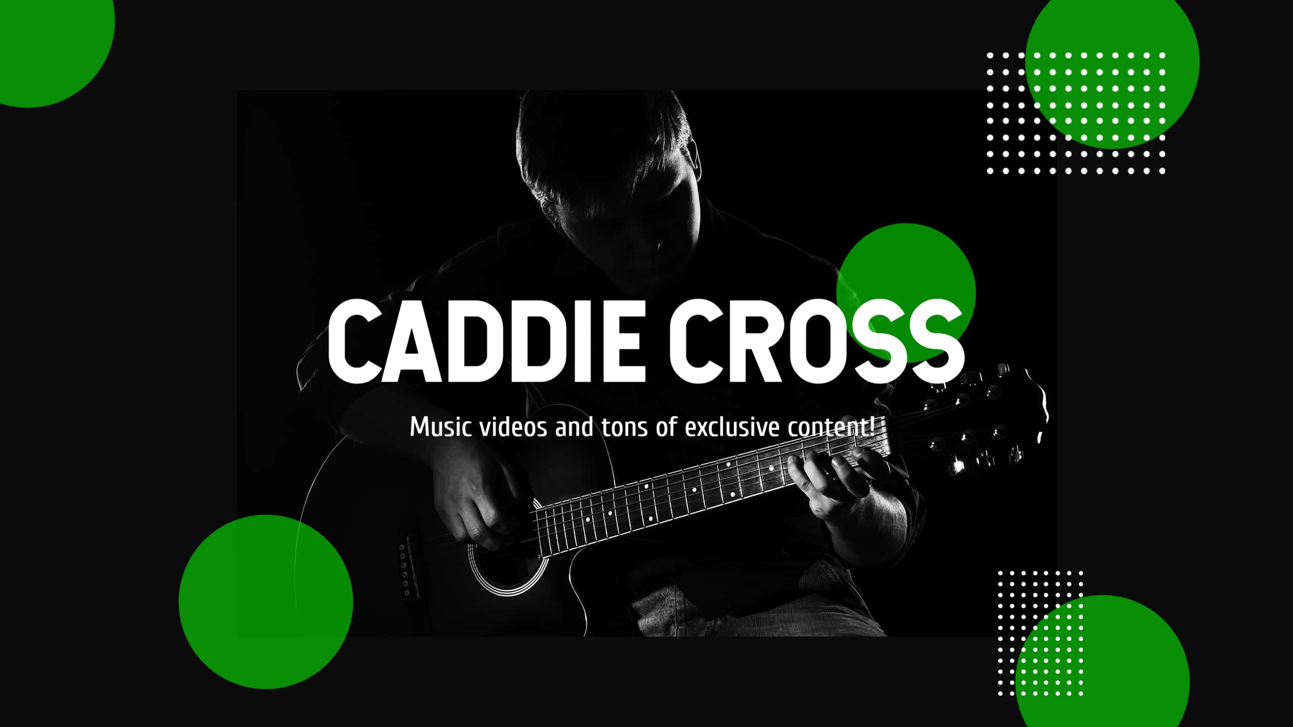 Black Background with Green Highlights YouTube Music Banner Template