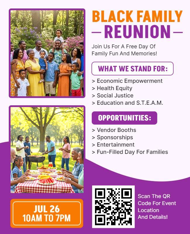 Black Family Reunion Community Event Flyer Template