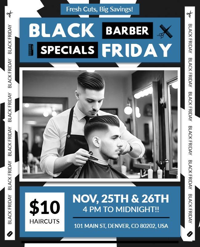 Black Friday Barber Specials Flyer Template