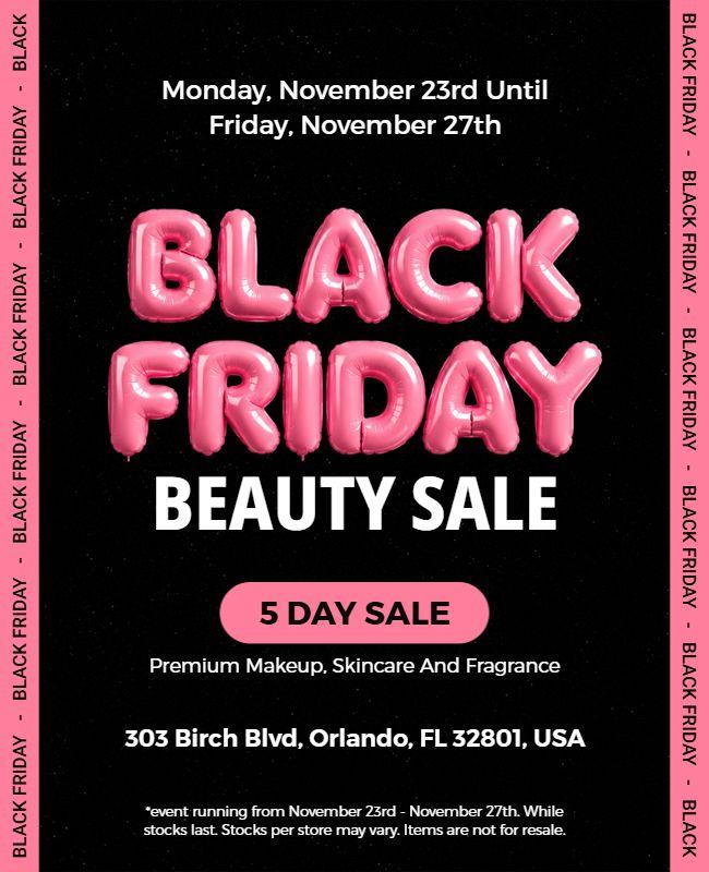 Black Friday Beauty Sale Promotion Flyer Template