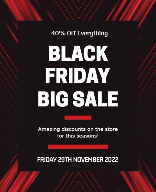 Bold Black and Red Black Friday Big Sale Flyer Template