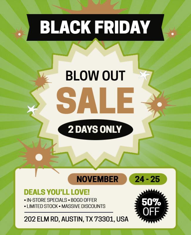 Black Friday Blowout Sale Event Flyer Template