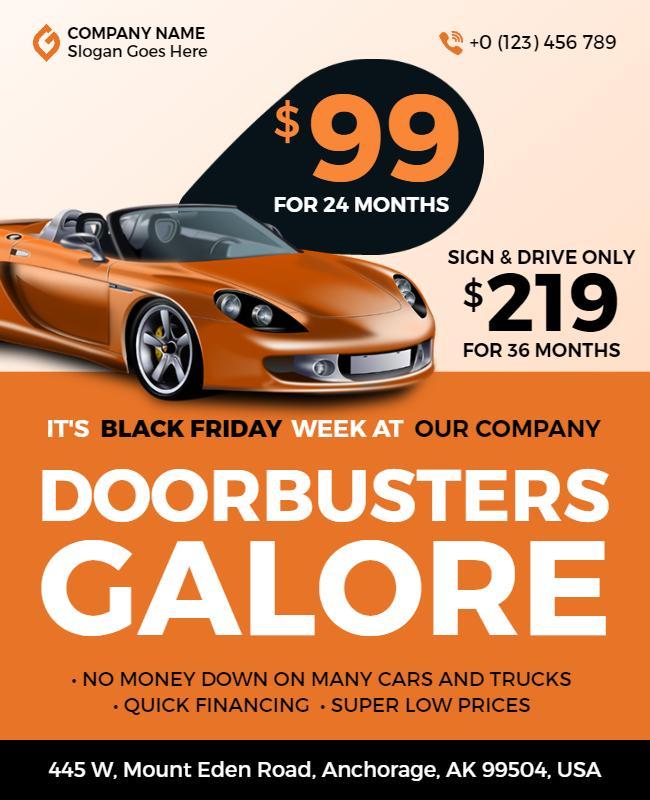 Black Friday Car Sale Promotion Flyer Template