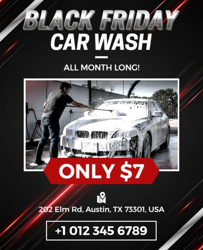 Black Friday Car Wash Discount Flyer Template