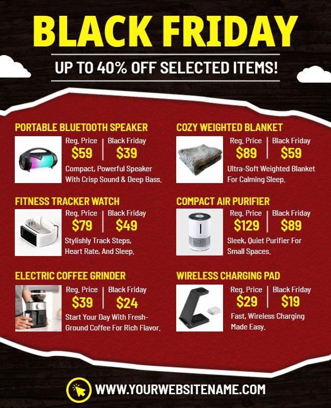 Black Friday Deal Product Catalog Flyer Template