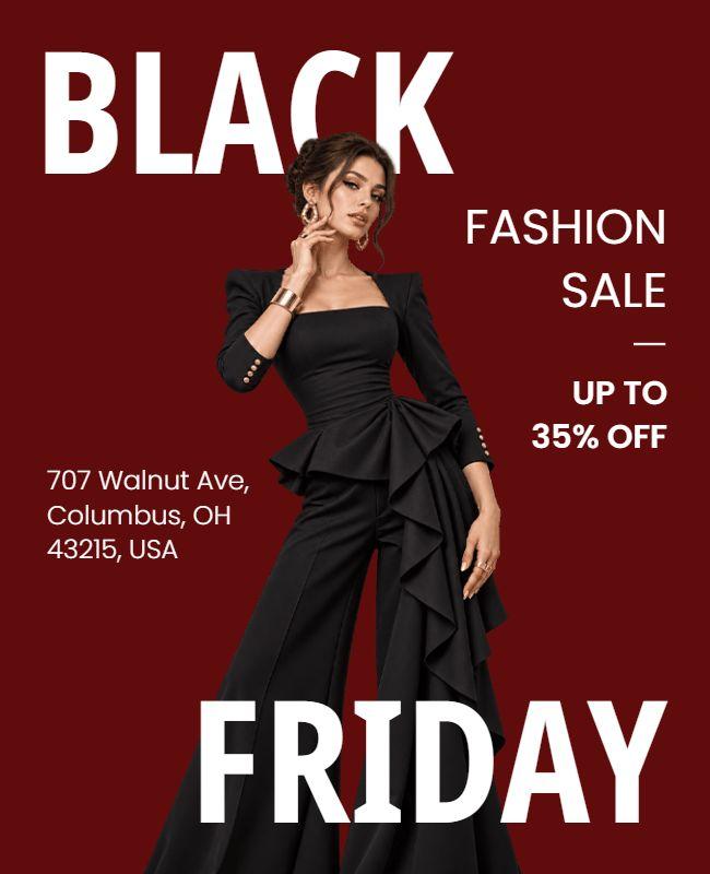 Black Friday Fashion Sale Discount Flyers Template