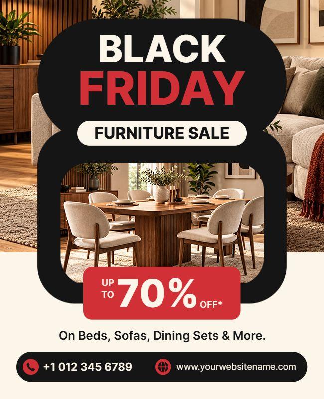 Black Friday Furniture Discount Flyer Template