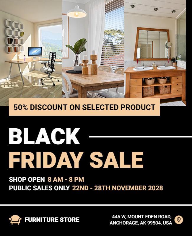 Black Friday Furniture Sale Flyer Template