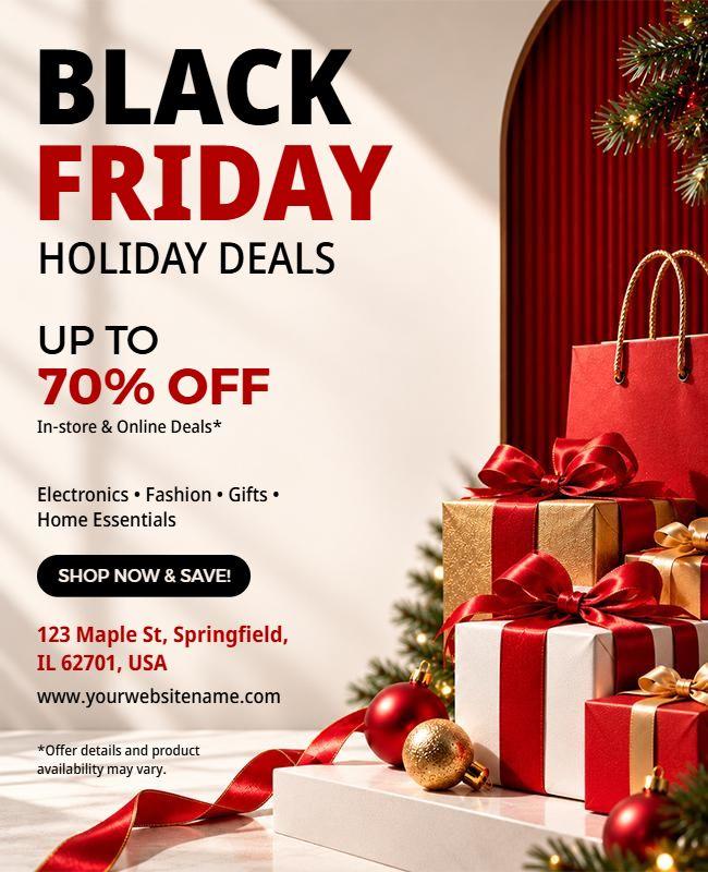 Black Friday Holiday Sale Deals Flyer Template