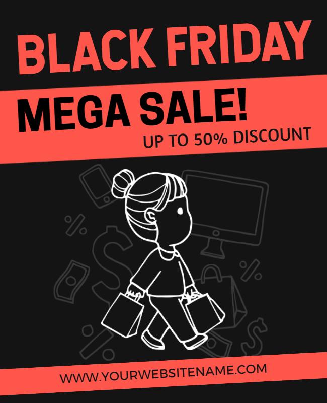 Black Friday Mega Sale Promotion Flyer Template