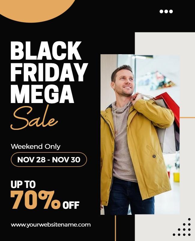 Black Friday Mega Sale Promotional Flyer Template