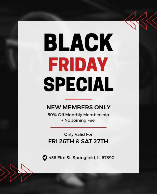 Black Friday Membership Promotion Flyer Template